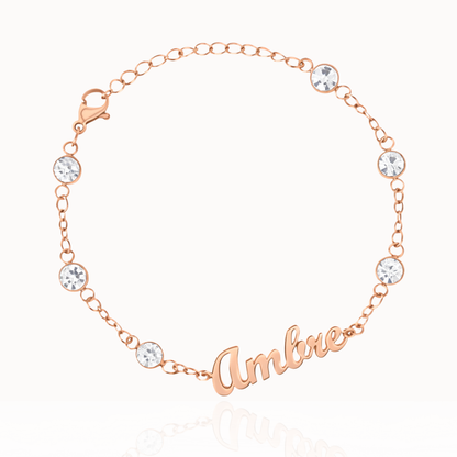 Pulseira com Nome Personalizado e Cristais
