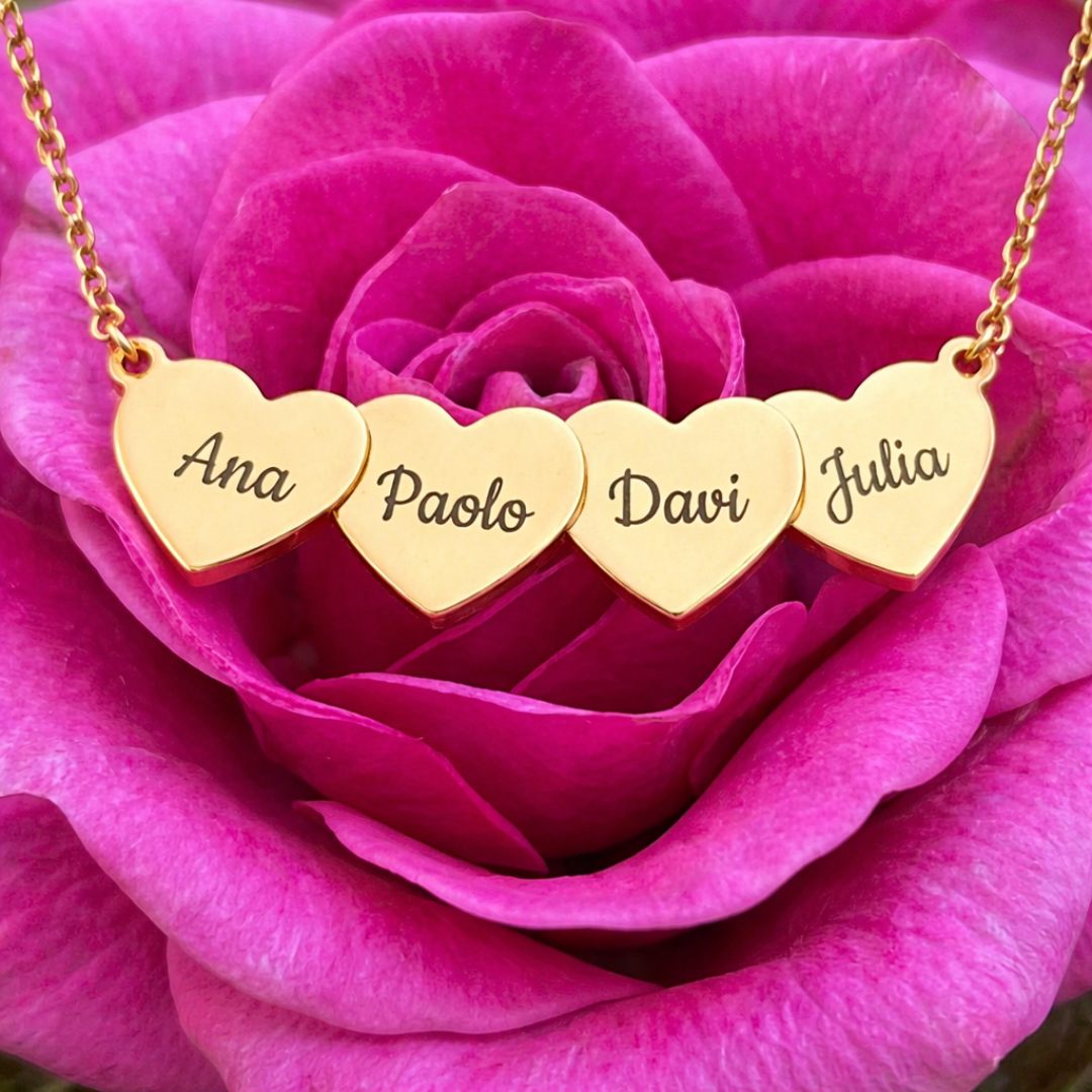 Caixa Rosa Eterna Rotativa + Colar Amor em Cada Nome