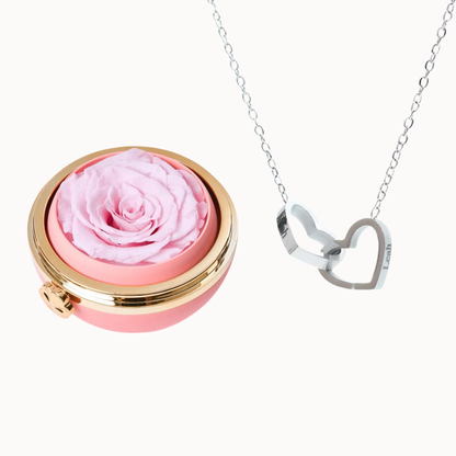Caixa Paixão Eterna & Colar Dois Corações Personalizado