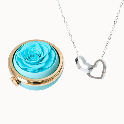 Caixa Paixão Eterna & Colar Dois Corações Personalizado