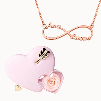 Caixa Cupido com Colar Infinito Personalizado