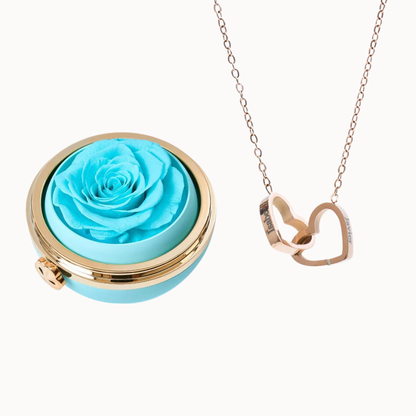 Caixa Paixão Eterna & Colar Dois Corações Personalizado