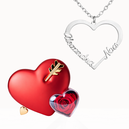 Caixa Cupido com Colar Amor em Forma de Coração Personalizado