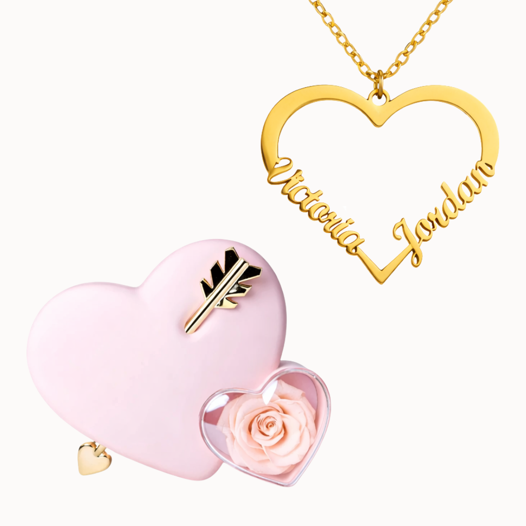 Caixa Cupido com Colar Amor em Forma de Coração Personalizado
