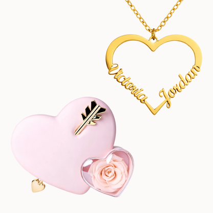 Caixa Cupido com Colar Amor em Forma de Coração Personalizado