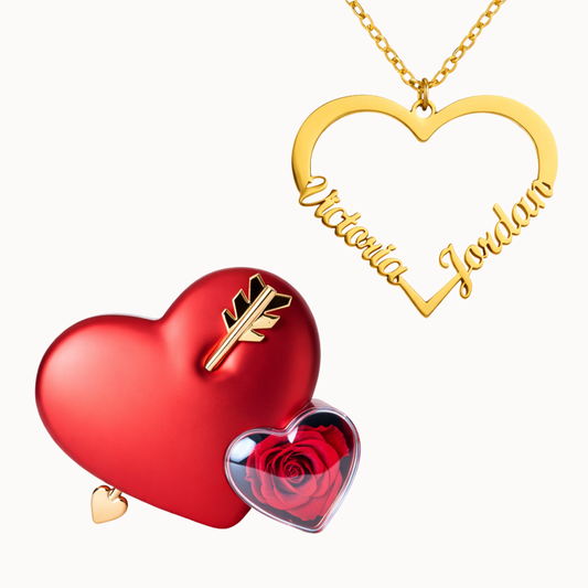 Caixa Cupido com Colar Amor em Forma de Coração Personalizado