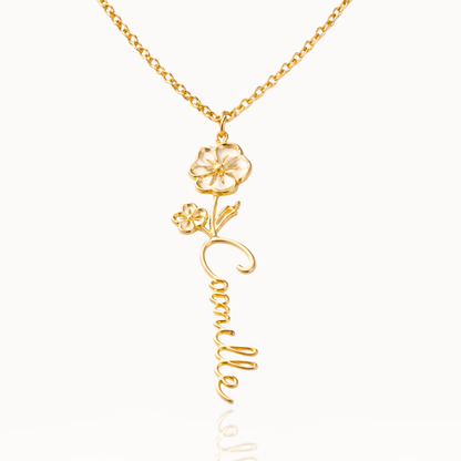 Colar Nome com Flor Personalizado