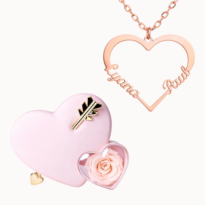 Caixa Cupido com Colar Amor em Forma de Coração Personalizado