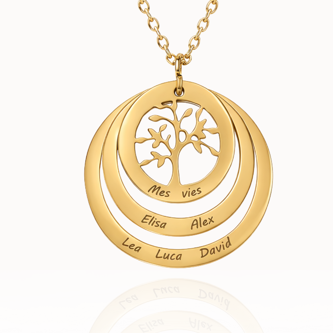 Colar Círculo Árvore da Família Personalizado