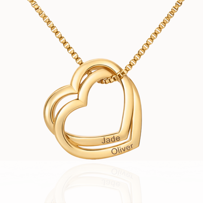 Colar Duplo Coração Personalizado
