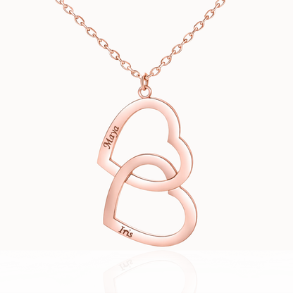 Colar Duplo Coração Personalizado