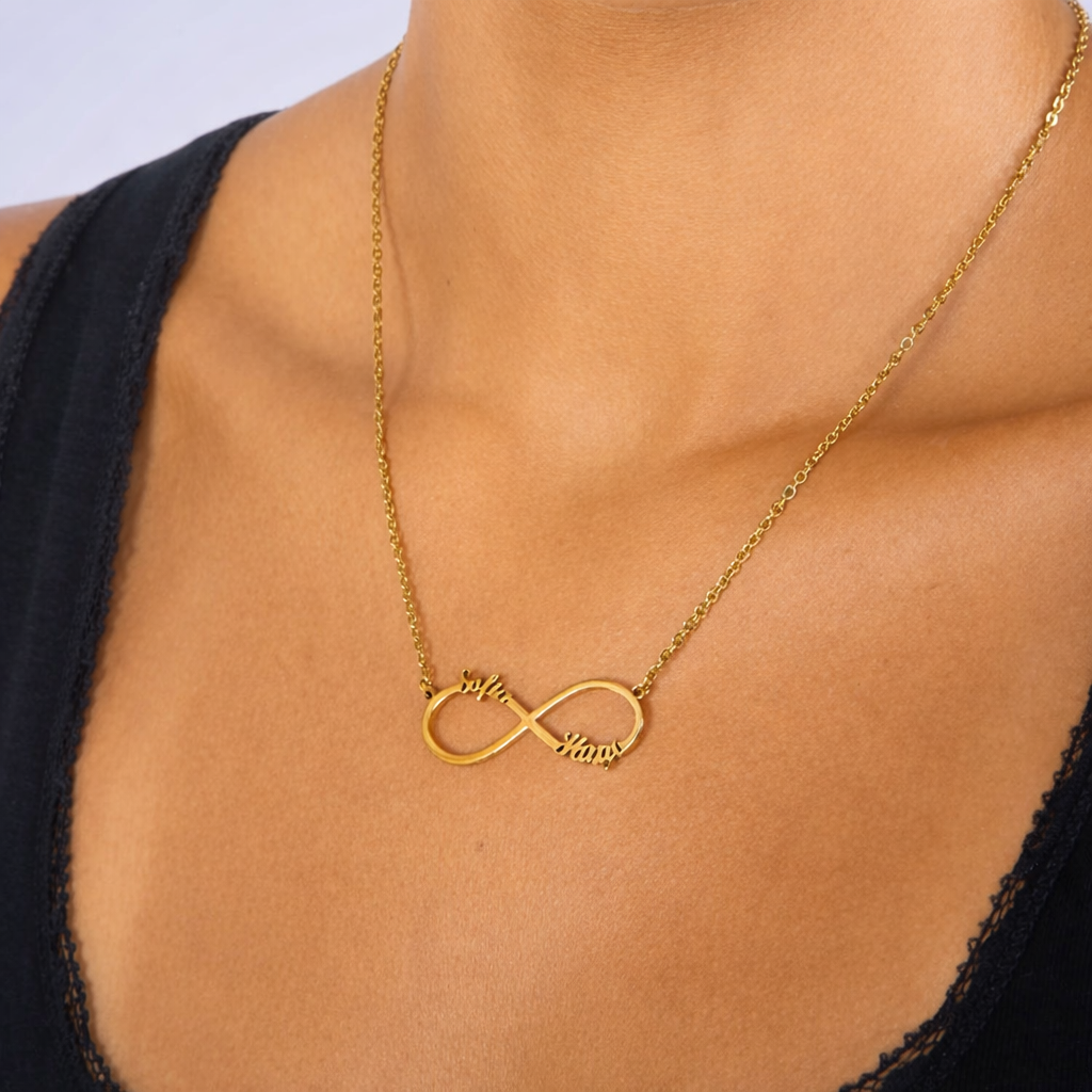 Urso Eterno com Colar Infinito Personalizado