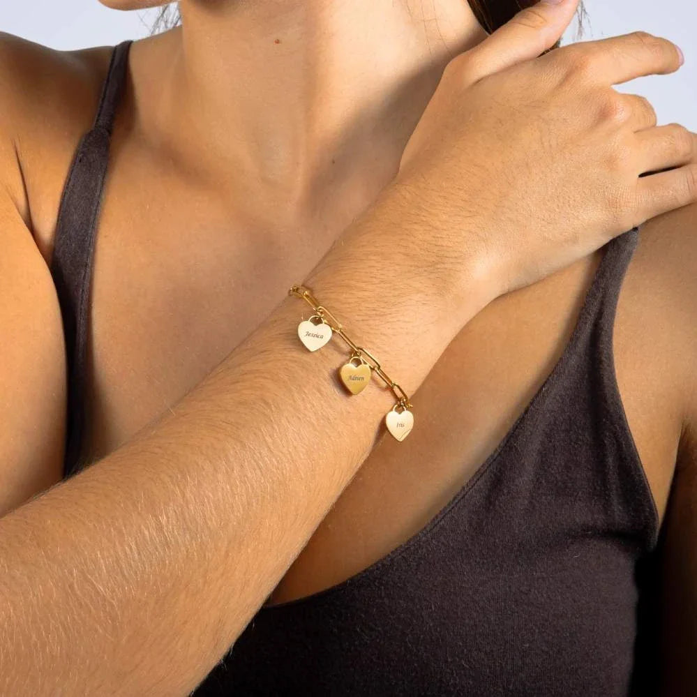 Pulseira Personalizada de Múltiplos Corações