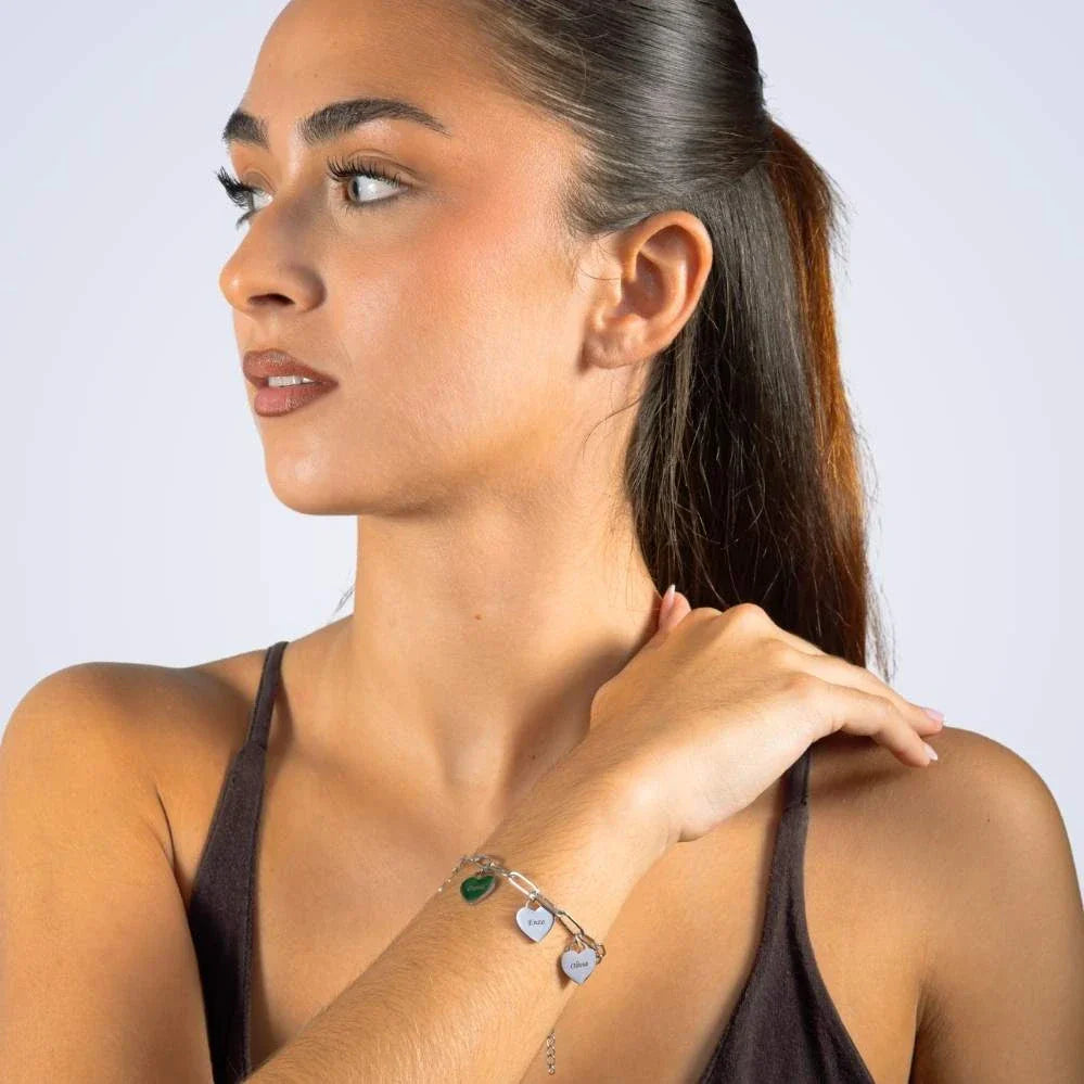 Pulseira Personalizada de Múltiplos Corações