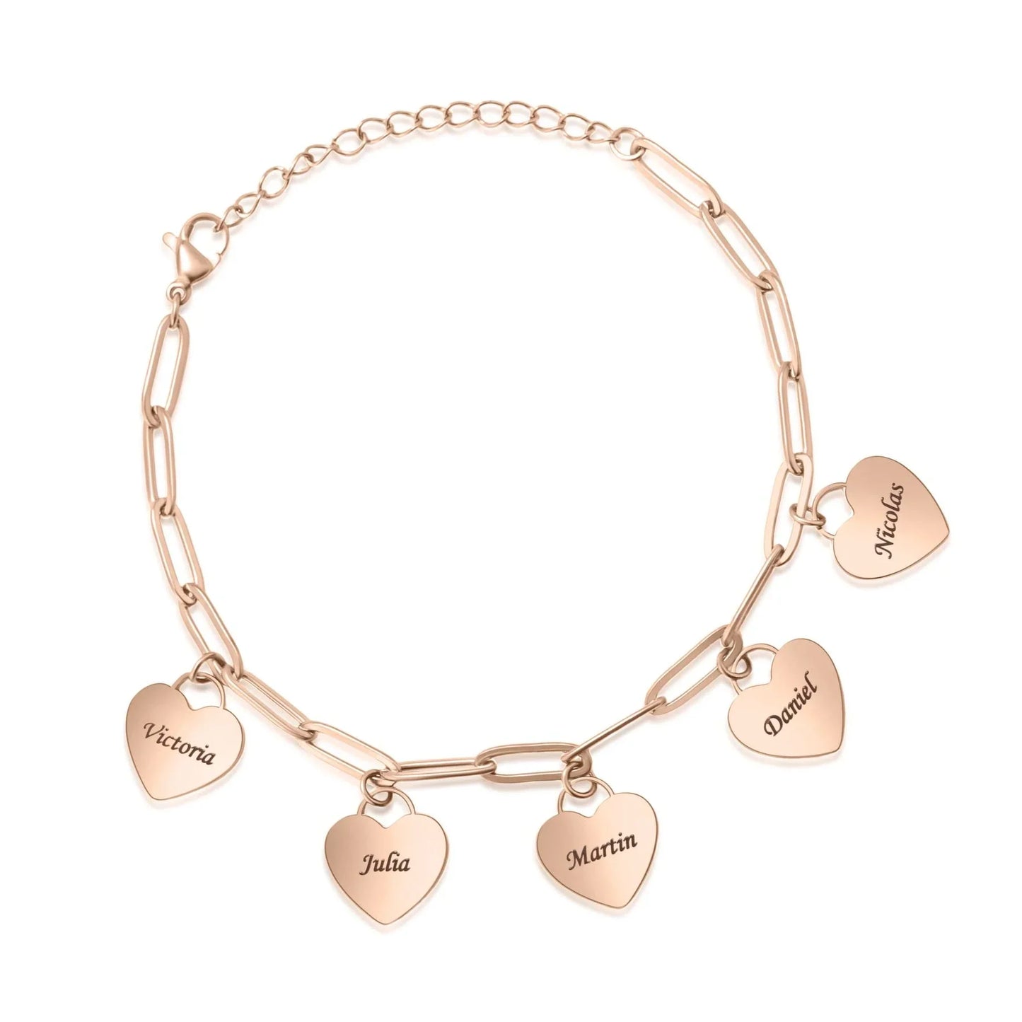 Pulseira Personalizada de Múltiplos Corações