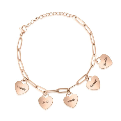Pulseira Personalizada de Múltiplos Corações
