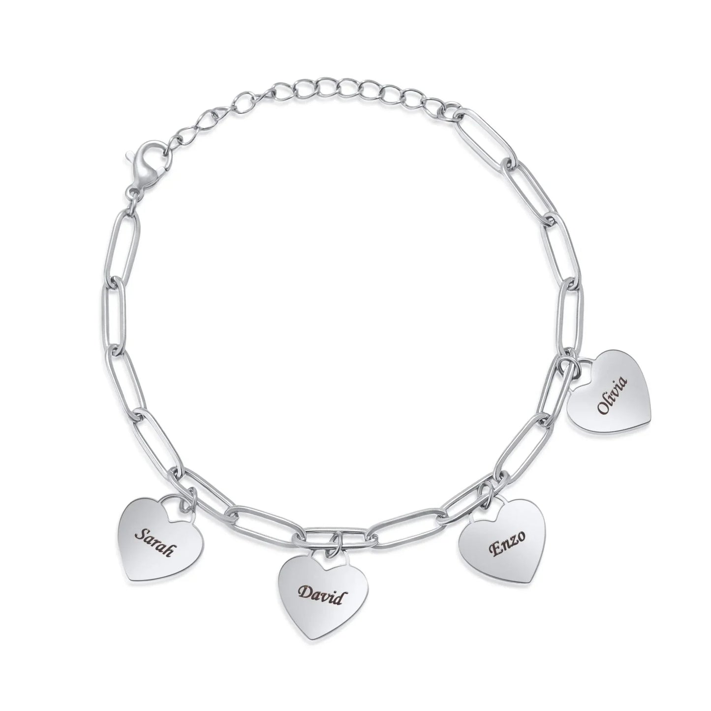 Pulseira Personalizada de Múltiplos Corações
