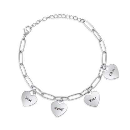 Pulseira Personalizada de Múltiplos Corações